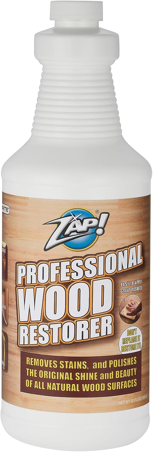 ZAP! Professional Wood Cleaner and Restorer | Clean, Polish, & Restore Wooden Furniture & Hardwood Floors | Kitchen Cabinet & Table | Deep Wood Cleaner for Heavy Duty Cleaning | 32 oz