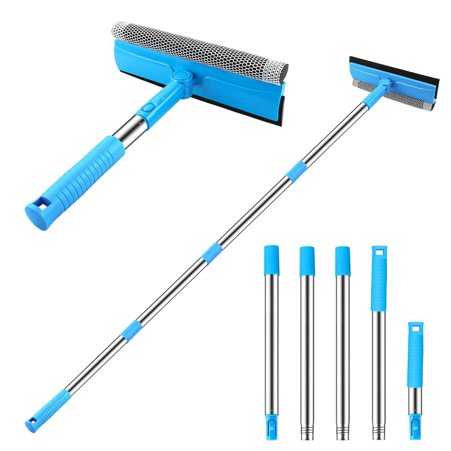 SetSail Window Squeegee 2 in 1 Window Cleaner Tool with 57in Extension Pole