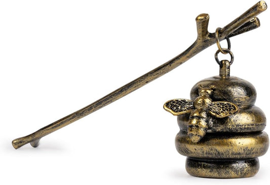 AIM & GGKK Vintage Bronze Beehive Candle Snuffer Extinguisher - Long Handle for Safe Flame Out