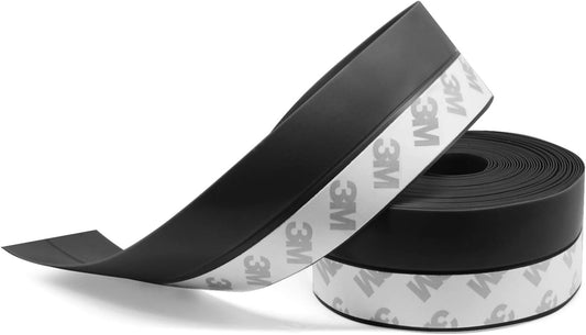TAROSE Weather Stripping, 33 Feet Weather Seal Strip, Adhesive Silicone Tape (Black, 25MM) for Door, Shower, Window Draft Stopper