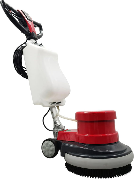 Floor Scrubber Buffer Heavy Duty Polisher Machine Polished Waxed Refurbished Tile Scrubber Cleaner Wood Marble Cement Pavement Epoxy Rubber Carpet Red Commercial Industrial Domestic
