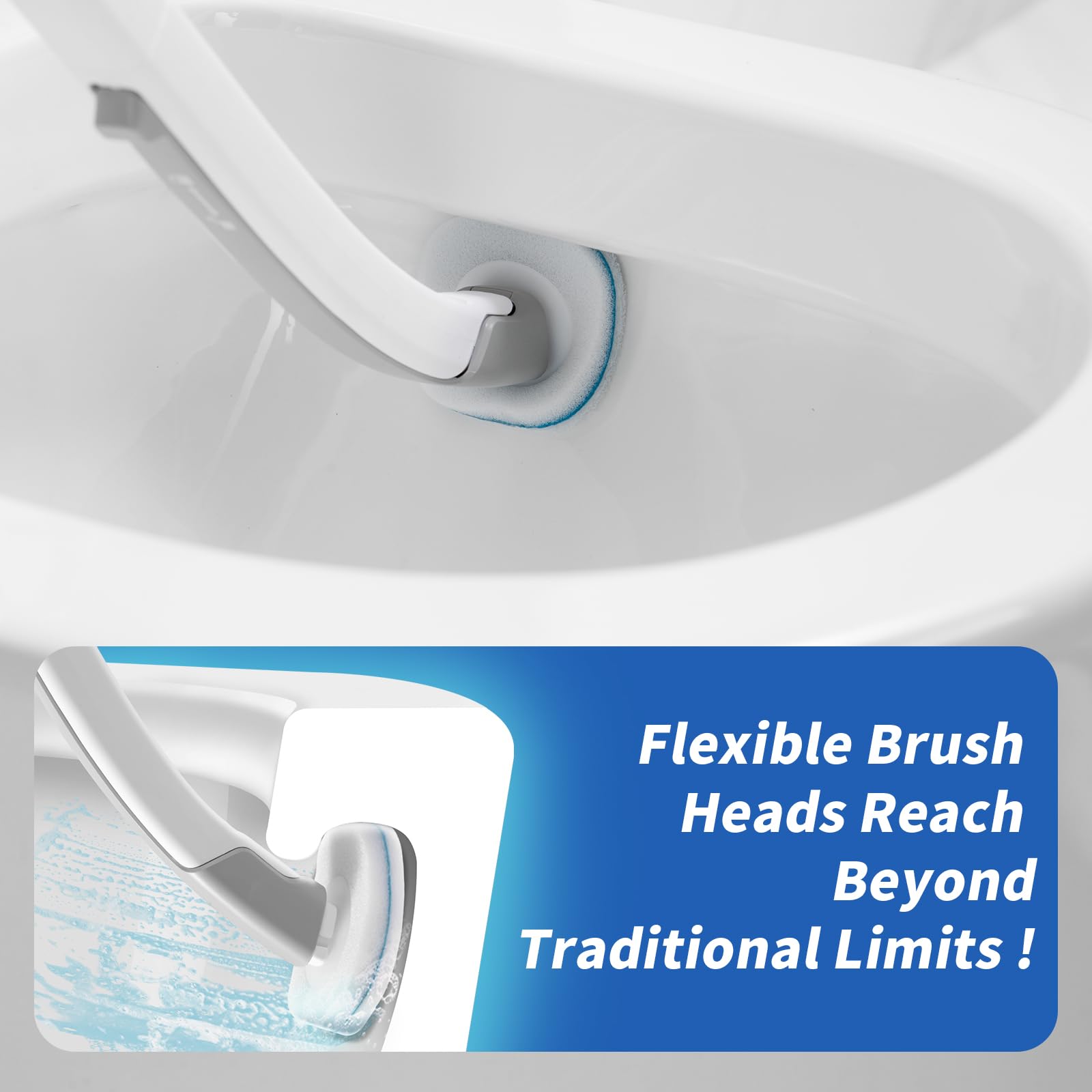 oshang Disposable Toilet Brush - Toilet Bowl Cleaner, Toilet Cleaning Supplies, Toilet Brush with
