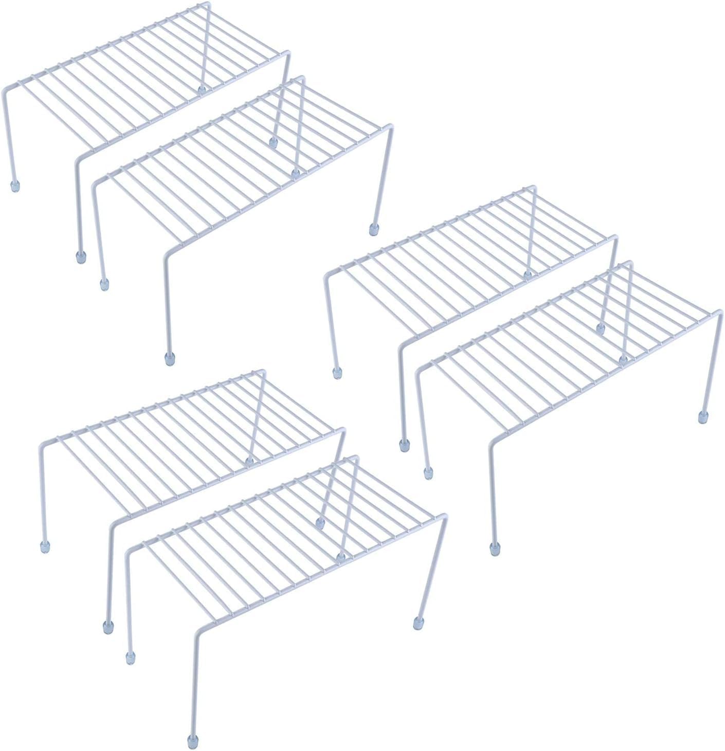 Kitchen Shelves, Cabinet Organization Mini Storage Shelf, Storage Rack Organizer for Kitchen, Fridge, Cabinet, Bathroom (White 6)