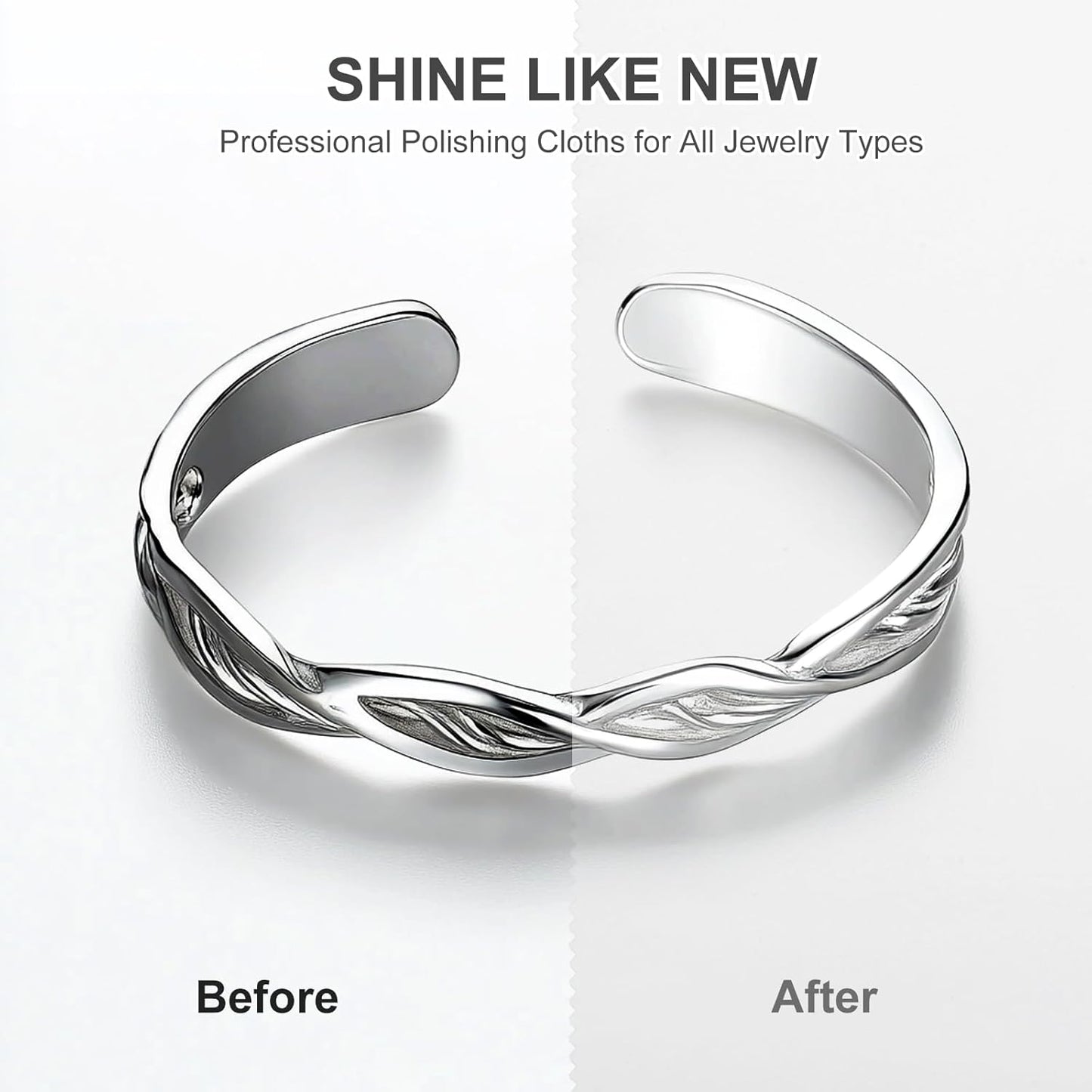 MECCANIXITY Jewelry Polishing Cloth 11.8x11.8 Inch Silver Polish Cleaning Cloths Jewelry Cleaner for Rings, Necklaces, Diamond, Bracelets, Pack of 2 (Beige）