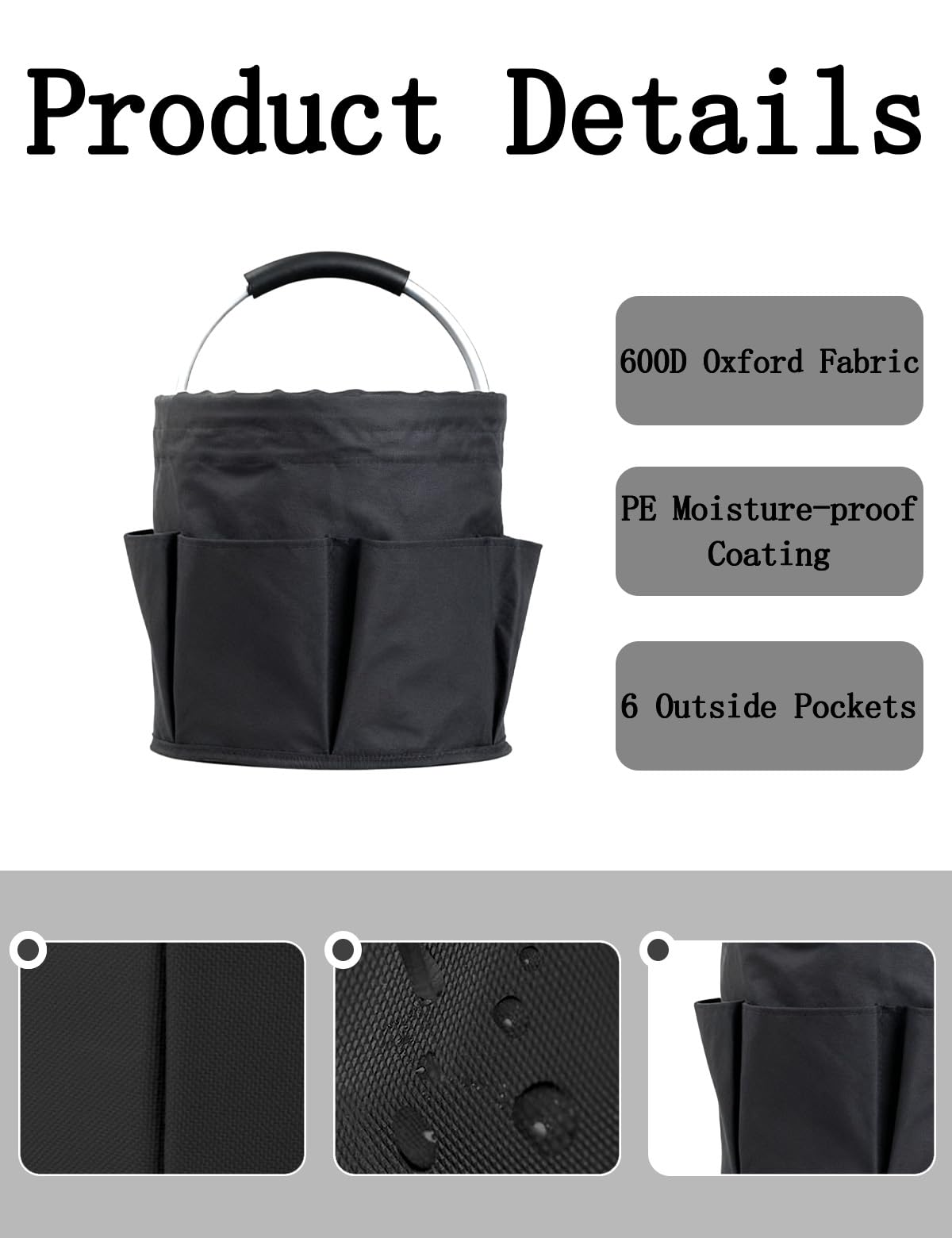 CIHTL Cleaning Caddy with Handle, for Cleaning Supplies Organizer Bucket