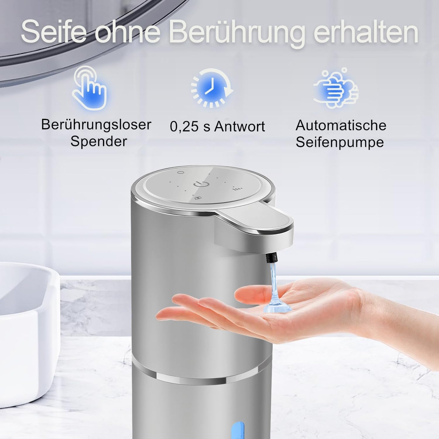 Automatic Liquid Soap Dispenser Bathroom Kitchen Dish Liquid Body Shampoo Shower Gel Hand Free Liquid Wall Mount Touchless Soap Dispenser 380ml Auto Liquid Dispenser Sylfu