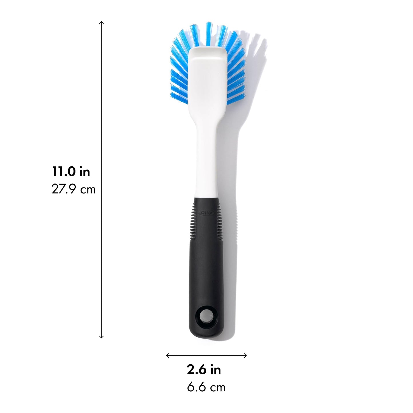 Non-Stick Safe, Built-in Scraper Lifts Stuck-On Food, Dish Cleaner, Flared Brush Head Reaches