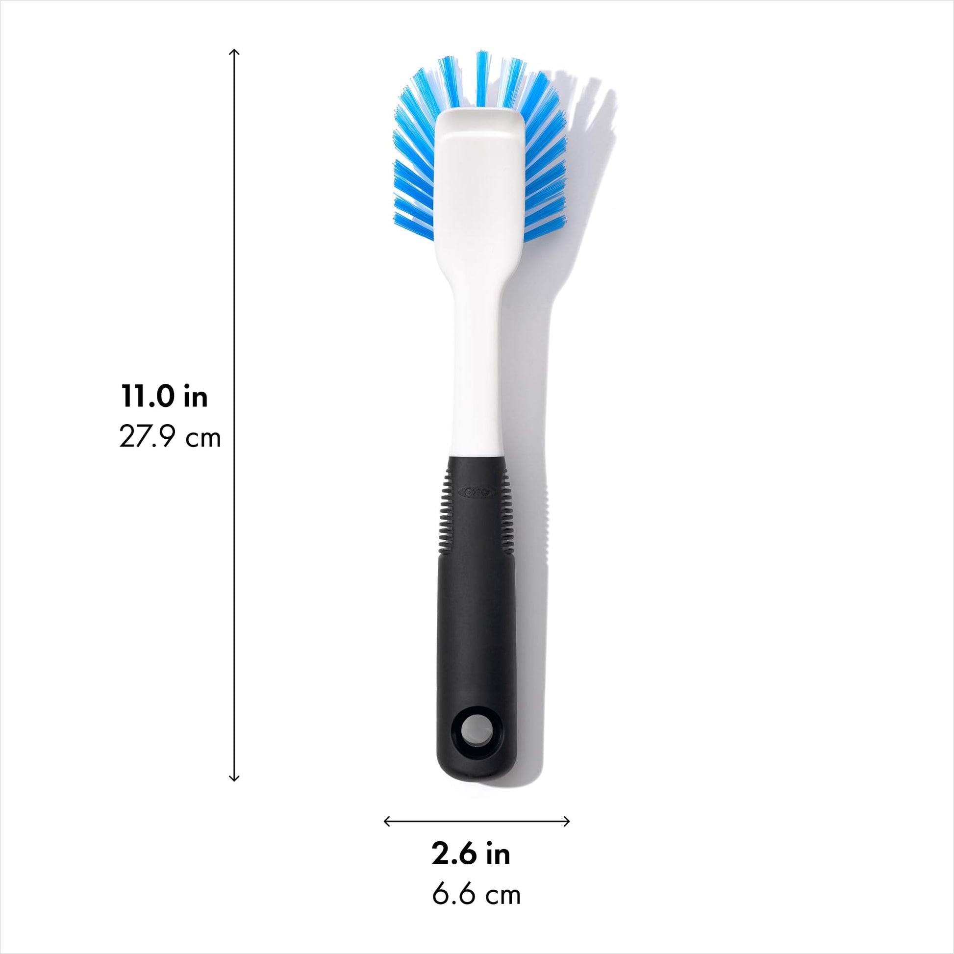 Non-Stick Safe, Built-in Scraper Lifts Stuck-On Food, Dish Cleaner, Flared Brush Head Reaches