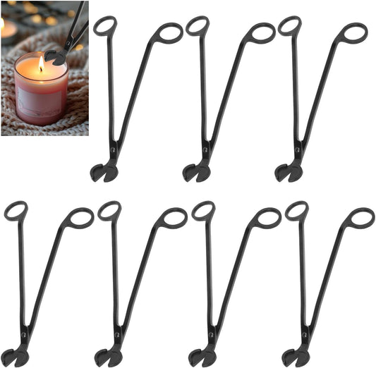 7 Piece Black Candle Wick Trimmer, Polished Wick Cutter Scissor, Premium 430 Stainless Steel Candle