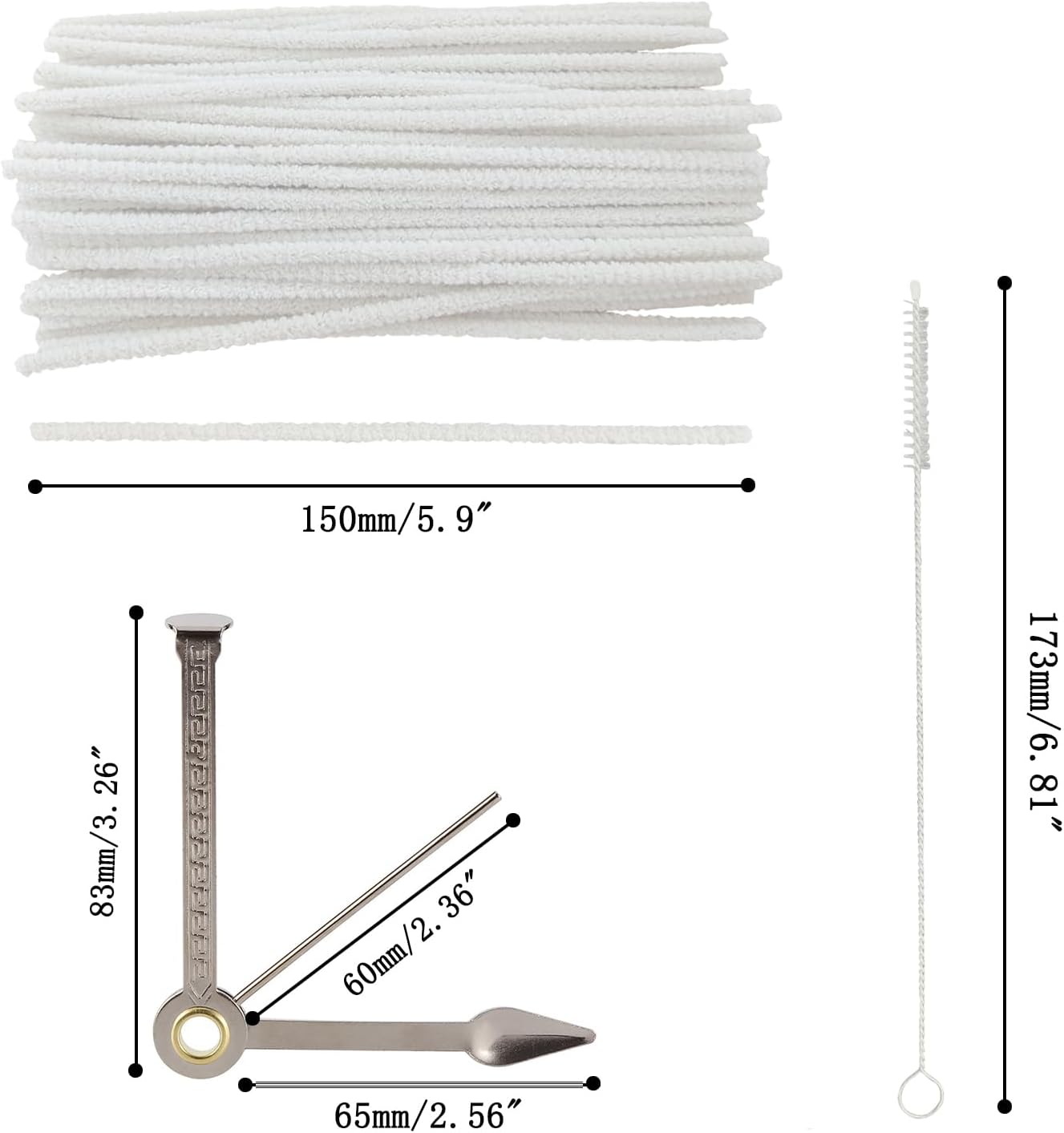 WAFJAMF Multifunctional Pipe Cleaning Kit,50 Pieces of Cleaning Strip 1 Pcs 3-in-1 Pipe Tamper Reamer and 5 Pcs Straw Brush