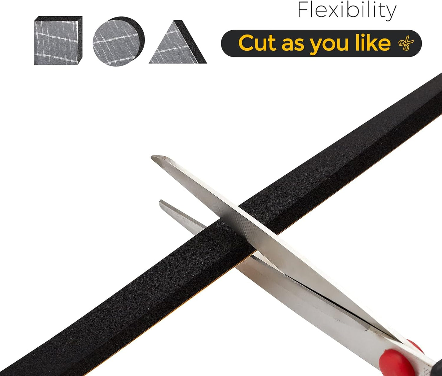 10 Feet Weather Stripping Door Seal, 3" Wide X 1/4" Thick Door Seal Strip High Density Foam Tape Adhesive Strip for Door Soundproofing,Window Insulation (3" x 1/4" x 10FT, Black)