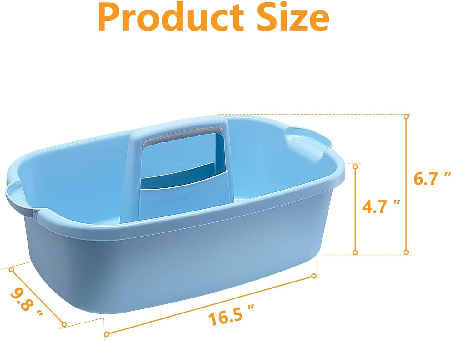 2 Pack Multi-Purpose Plastic Cleaning Caddy with Handle, Shower Caddy Organizer/Storage Basket/Totes Portable for Bathroom Supplies, Cleaning Products, Under Sink Tool, Housekeepers (Blue2)