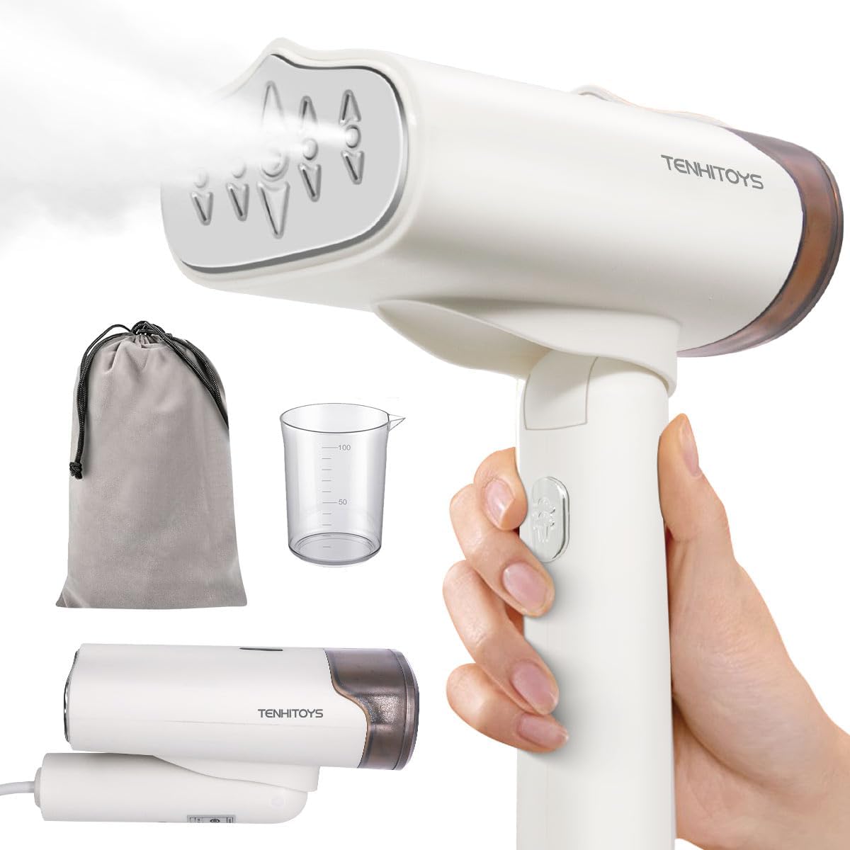 1000w Travel Garment Steamer for Clothes: Foldable Portable Handheld Clothing Mini Steamers Travel Size Hand held Electric Small steam Iron plancha a de Vapor para ropa portatil Travel Dorm Essentials