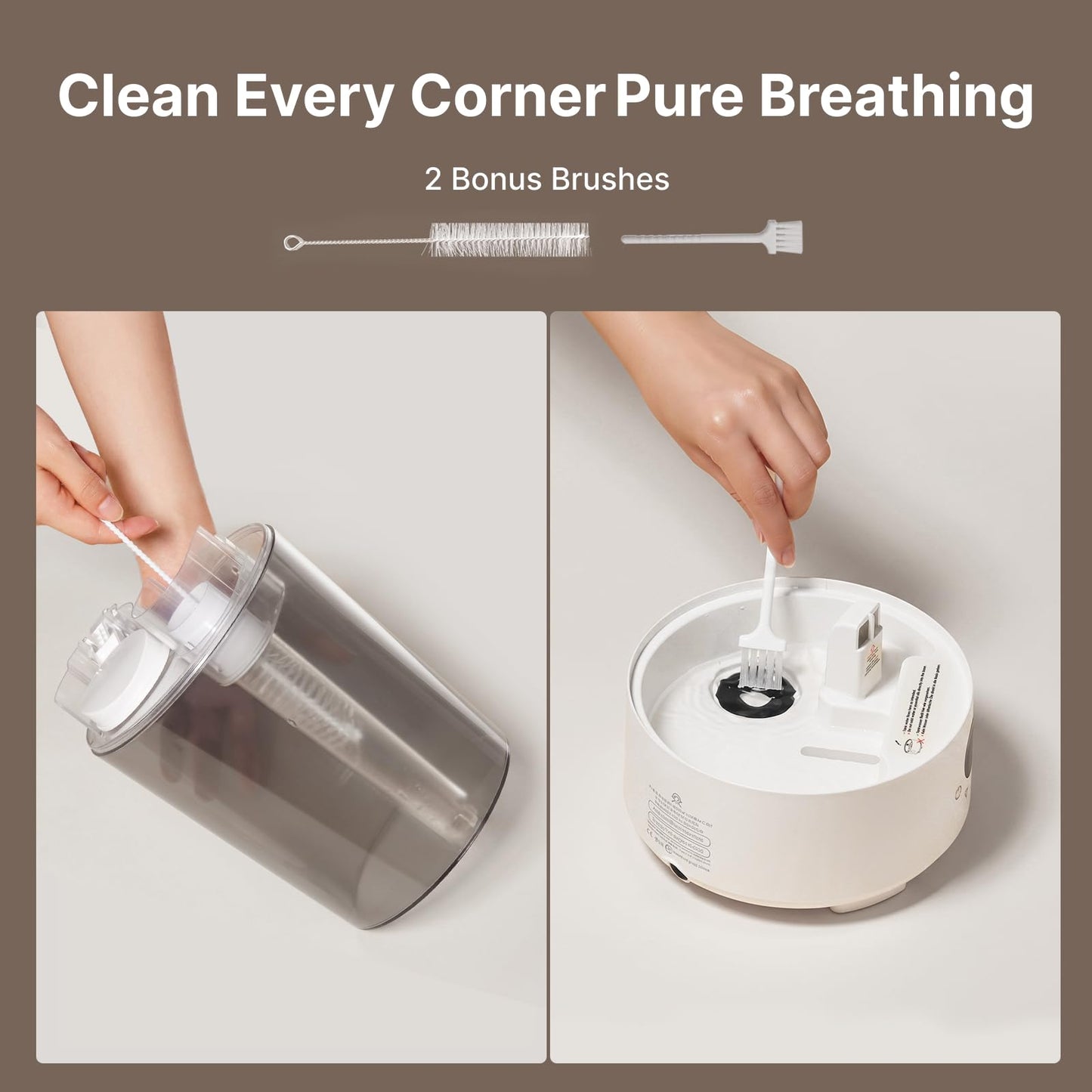 Homvana 3.6L Top-Fill Cool Mist Humidifiers for Bedroom, Large Room(Grey)