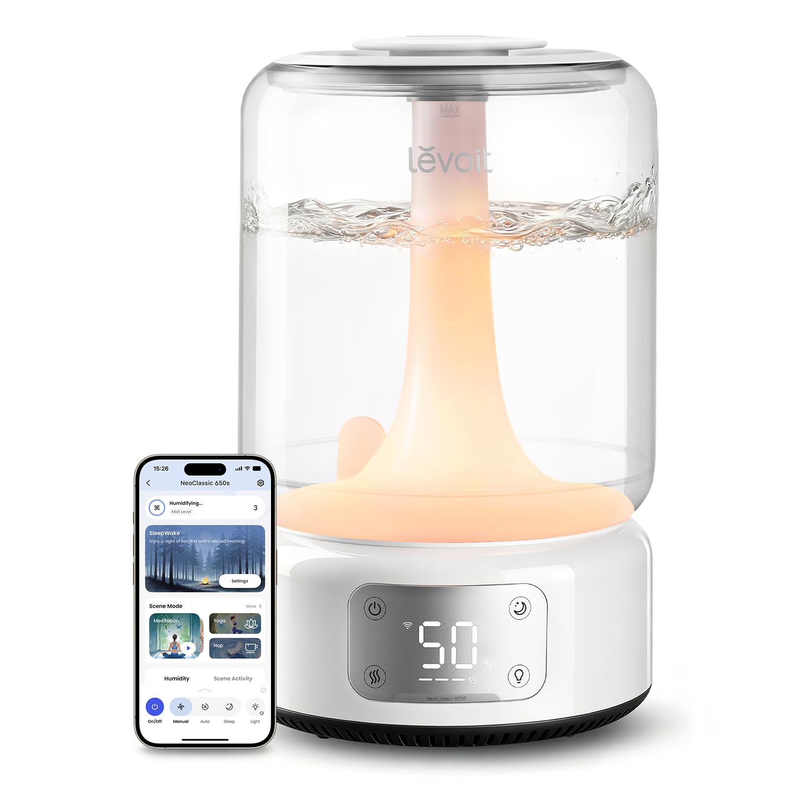 Levoit Humidifiers for Bedroom Large Room, 6.2L Dishwasher Safe, Smart App