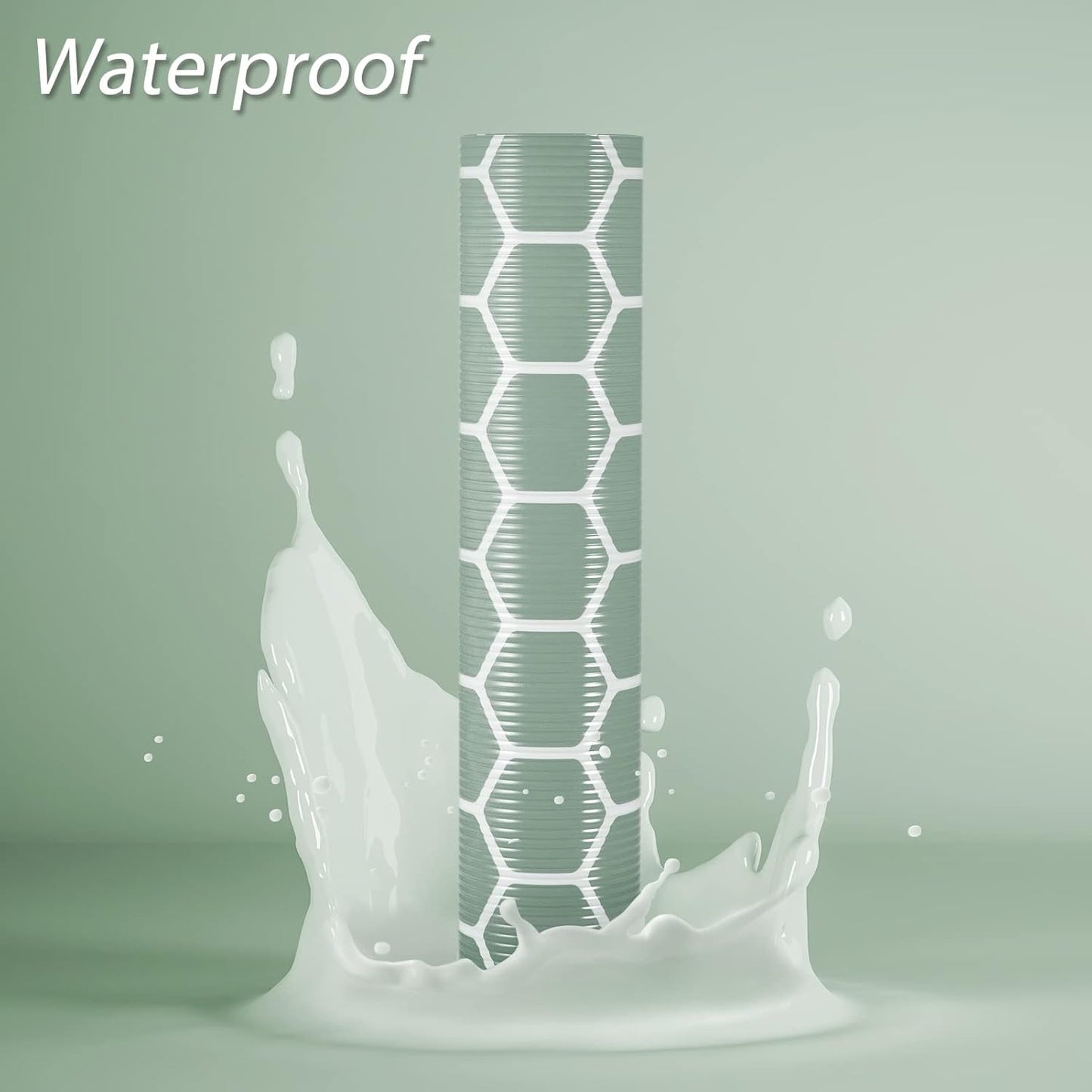 Glotoch Premium Non Slip Shelf Liner, 12” X 20 FT Drawer Liner Non Adhesive, Waterproof Shelf Liners for Kitchen Cabinets, Drawer, Fridge, Wire Shelving, Pantry, Bathroom-, Heavy Duty, Green Geometric