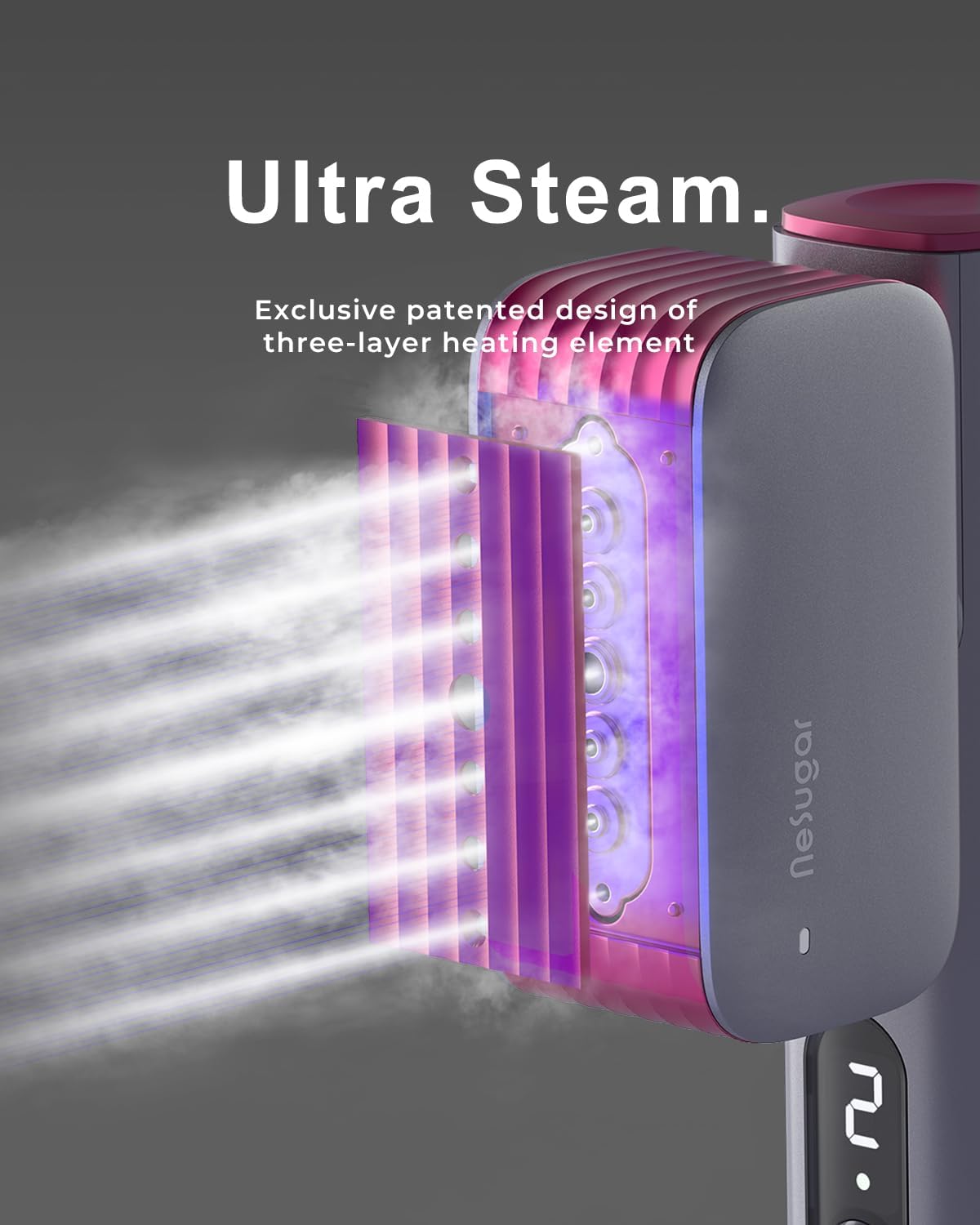 nesugar G2 Pro Smart Handheld Steamer for Clothes – Global Voltage Adaptation, Palm-Sized & Lightweight (0.8lb), Dual Steam Modes, Easy Wrinkle Remover, Auto Shut-Off, Travel & Home Double Use