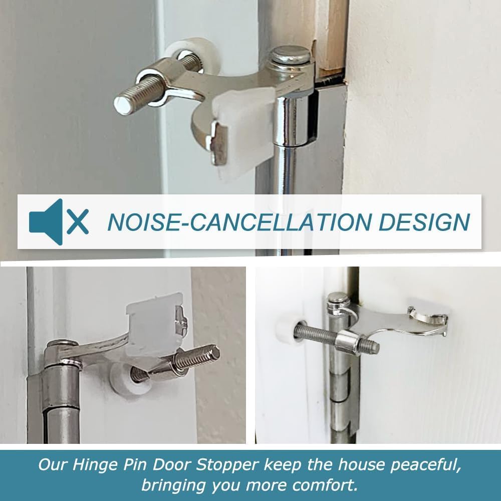 48 Pack Hinge Pin Brushed Nickel Door Stopper, Adjustable Heavy Duty Hinge Pin Door Stop with