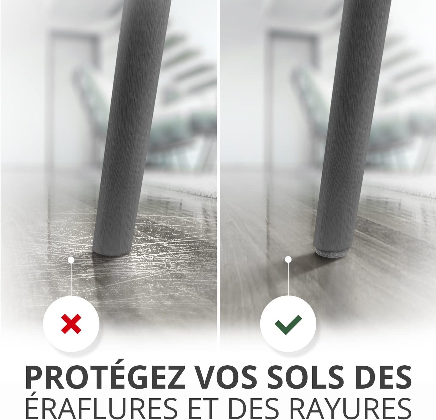 235 pcs Grey Felt Furniture Pads X-Protector! Huge Quantity of Furniture Pads for Hardwood Floors with Many Big Sizes – Your Ideal Wood Floor Protectors for Furniture. Protect Any Type of Hard Floor!