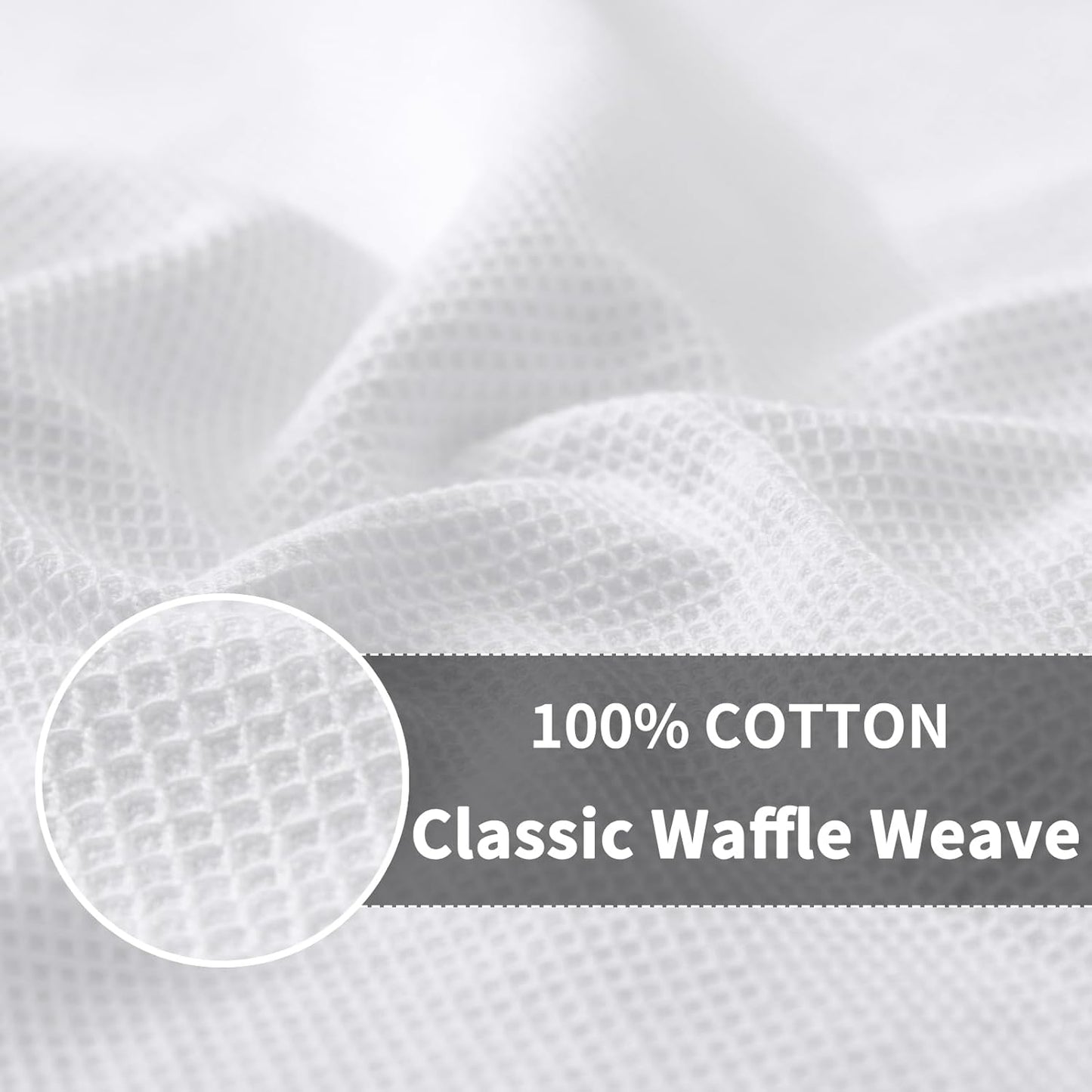 Homaxy 100% Cotton Waffle Weave Dish Cloths - 6 Pack Soft and Absorbent Dish Towels - 12 x 12 Inches Quick Dry Dish Rags - White