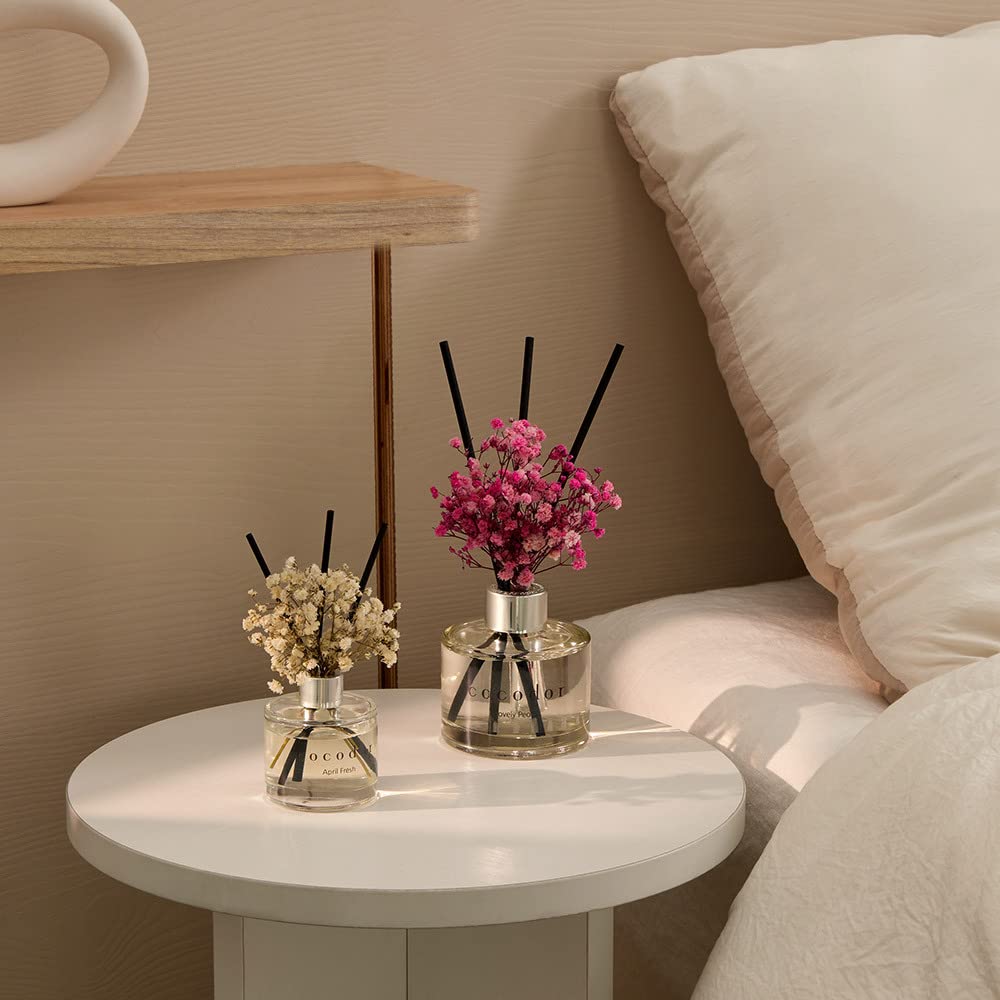 COCODOR Flower Reed Diffuser Set / 6.7oz / White Jasmine/Scent Diffuser with Sticks Home Fragrance