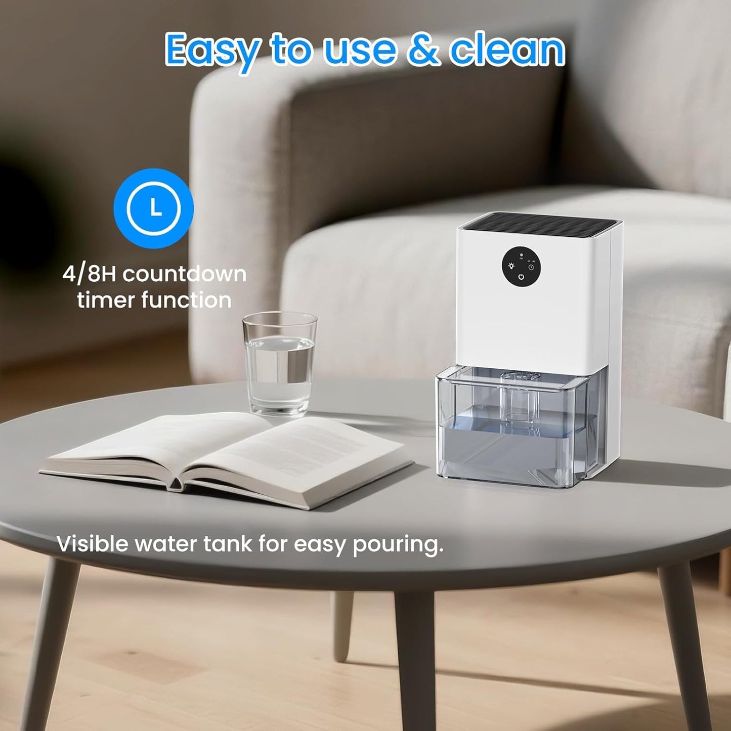 Deyagoo 50OZ Dehumidifier, Small Dehumidifier for Bedroom Closet 300 Sq. Ft
