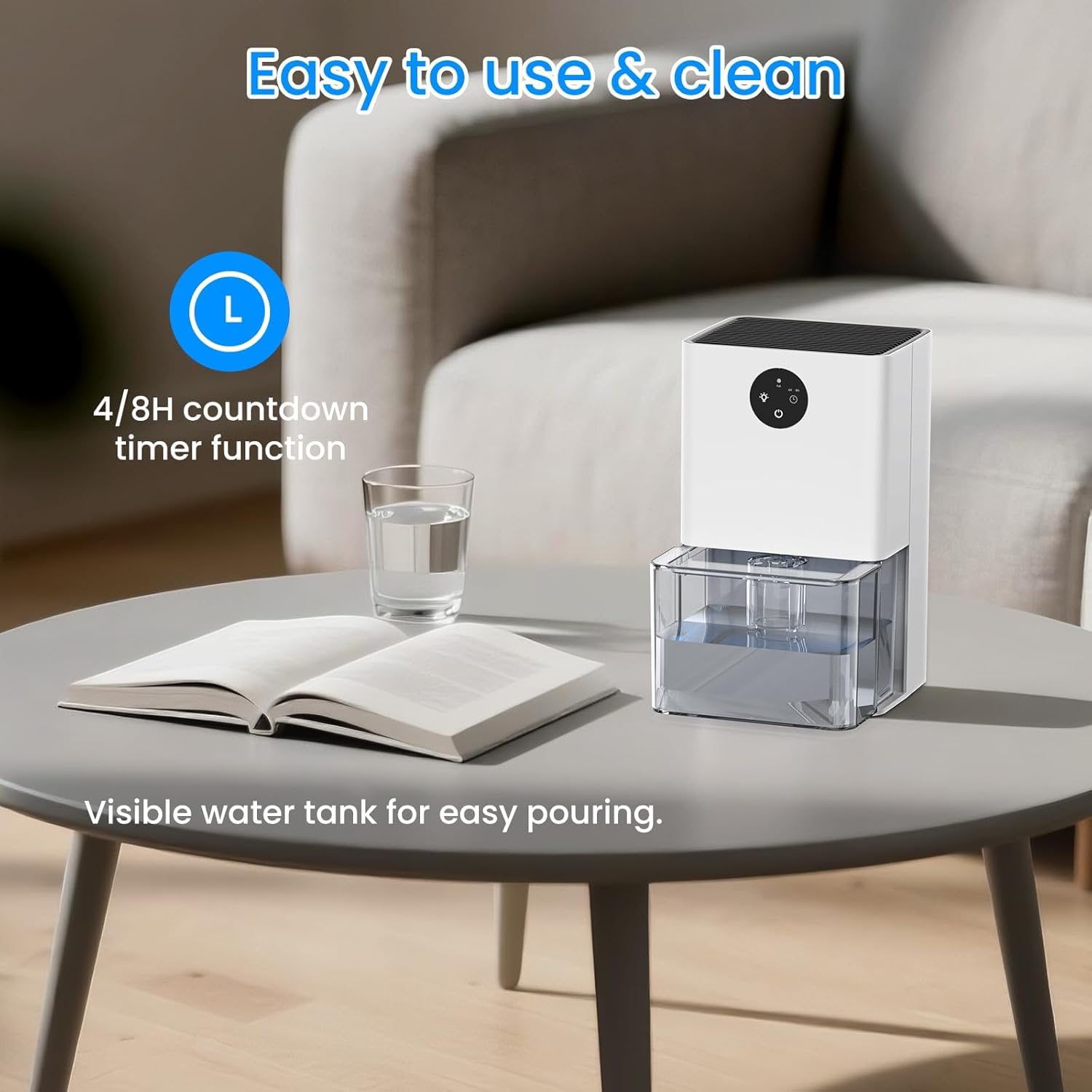 Deyagoo 50OZ Dehumidifier, Small Dehumidifier for Bedroom Closet 300 Sq. Ft