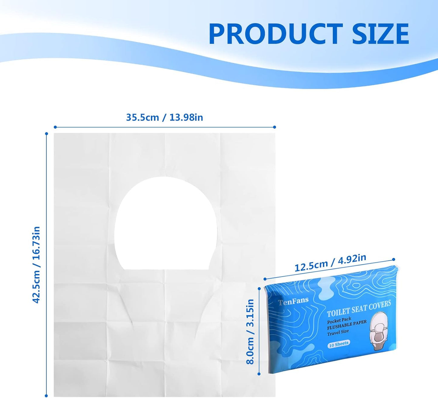 Toilet Seat Covers (60 pack), XL Flushable and Biodegradable Paper Cover Disposable for Adult and Kids’ Potty Training, Great for Airplane, Travel Seats, Public Restroom and Camping
