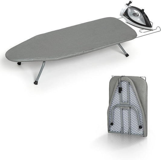 Metal Foldable Tabletop Ironing Board with Iron Rest, Portable Ironing Board Small with Heat