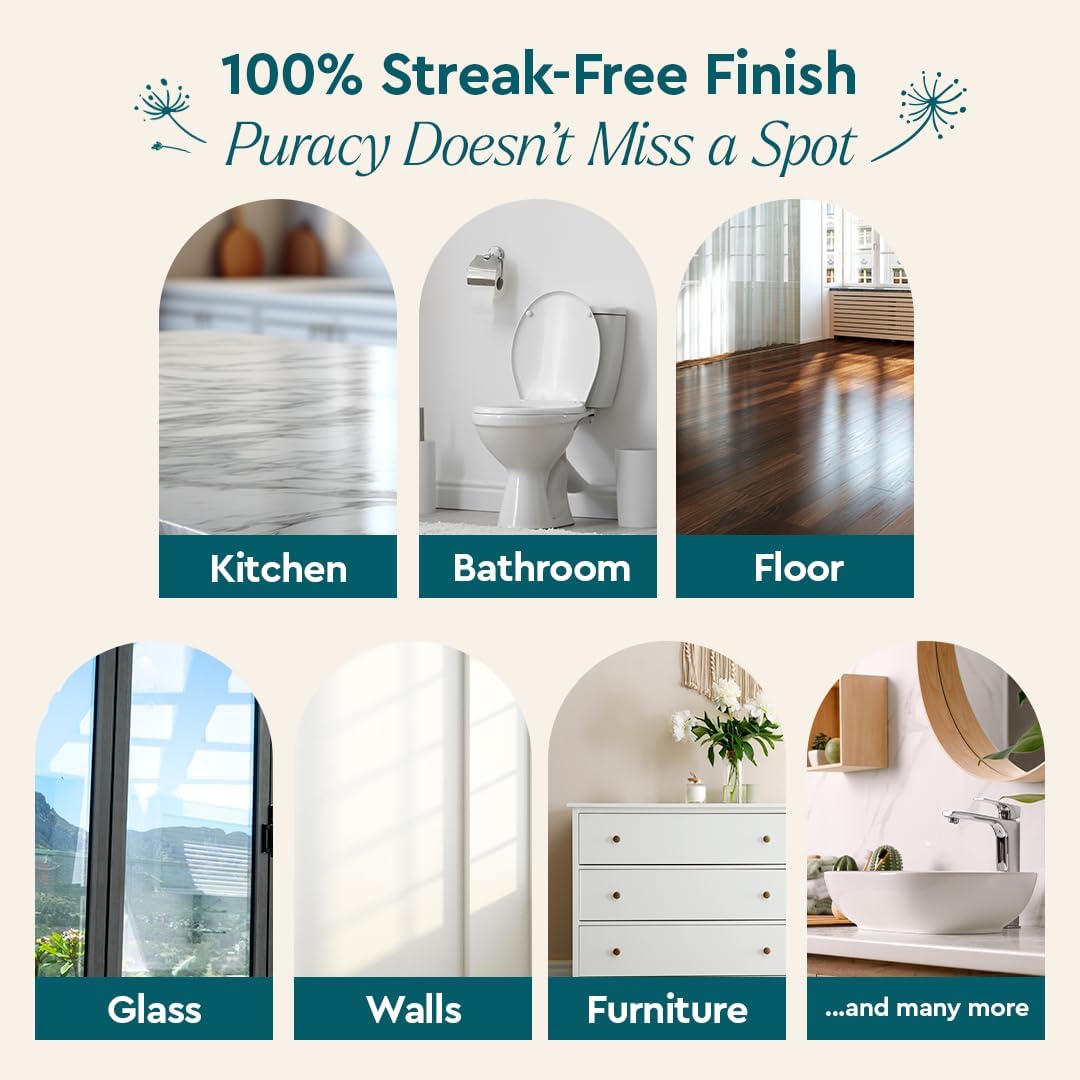 Puracy Multi-Surface Cleaner Concentrate - Plant-Powered Everyday Surface Cleaner - Natural All Purpose Cleaning Solution As Seen on TikTok (Free & Clear, 16 fl oz)
