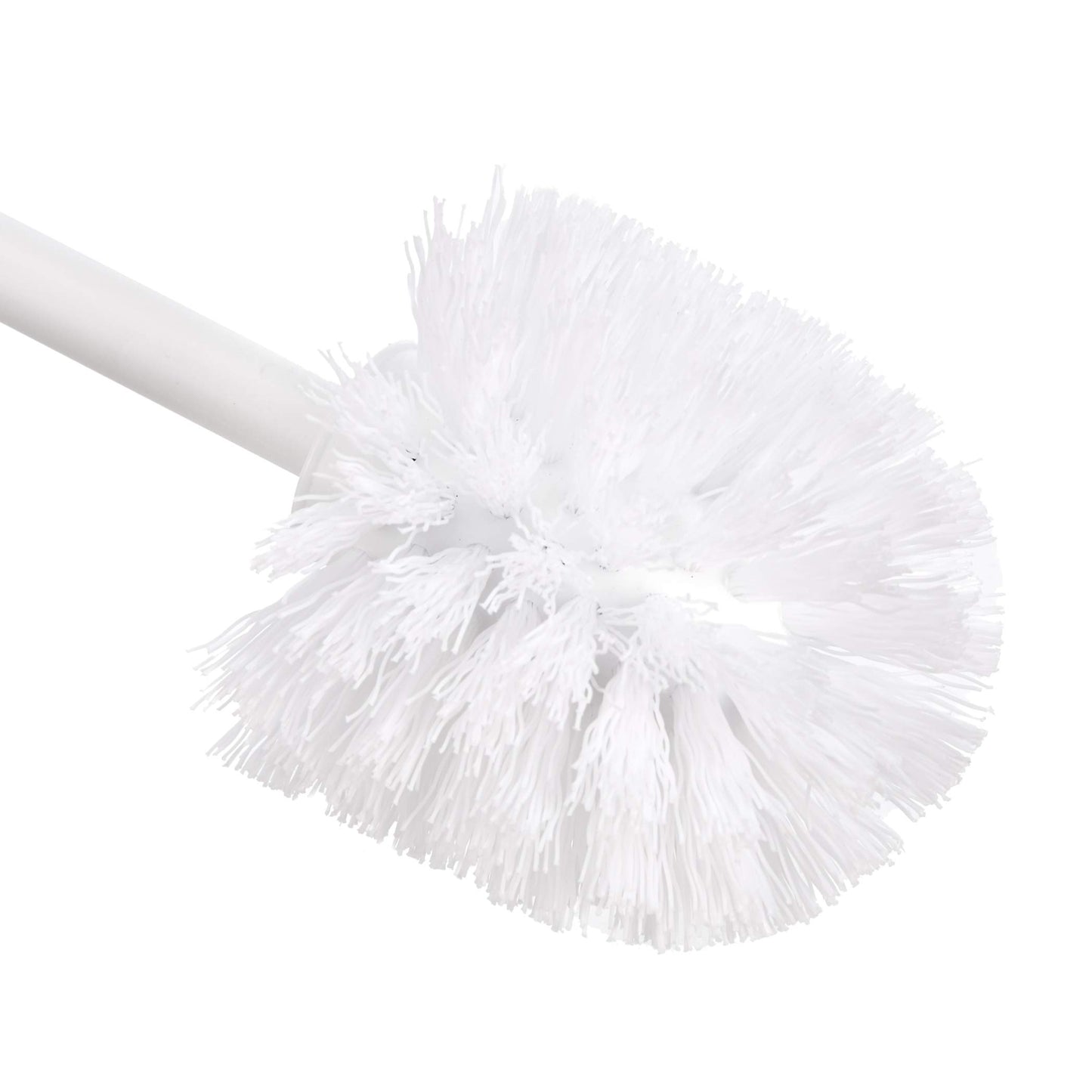 Amazon Basics Toilet Brush and Holder Set, Heavy-Duty Bristle Scrub Brushes with Non-Slip Handle