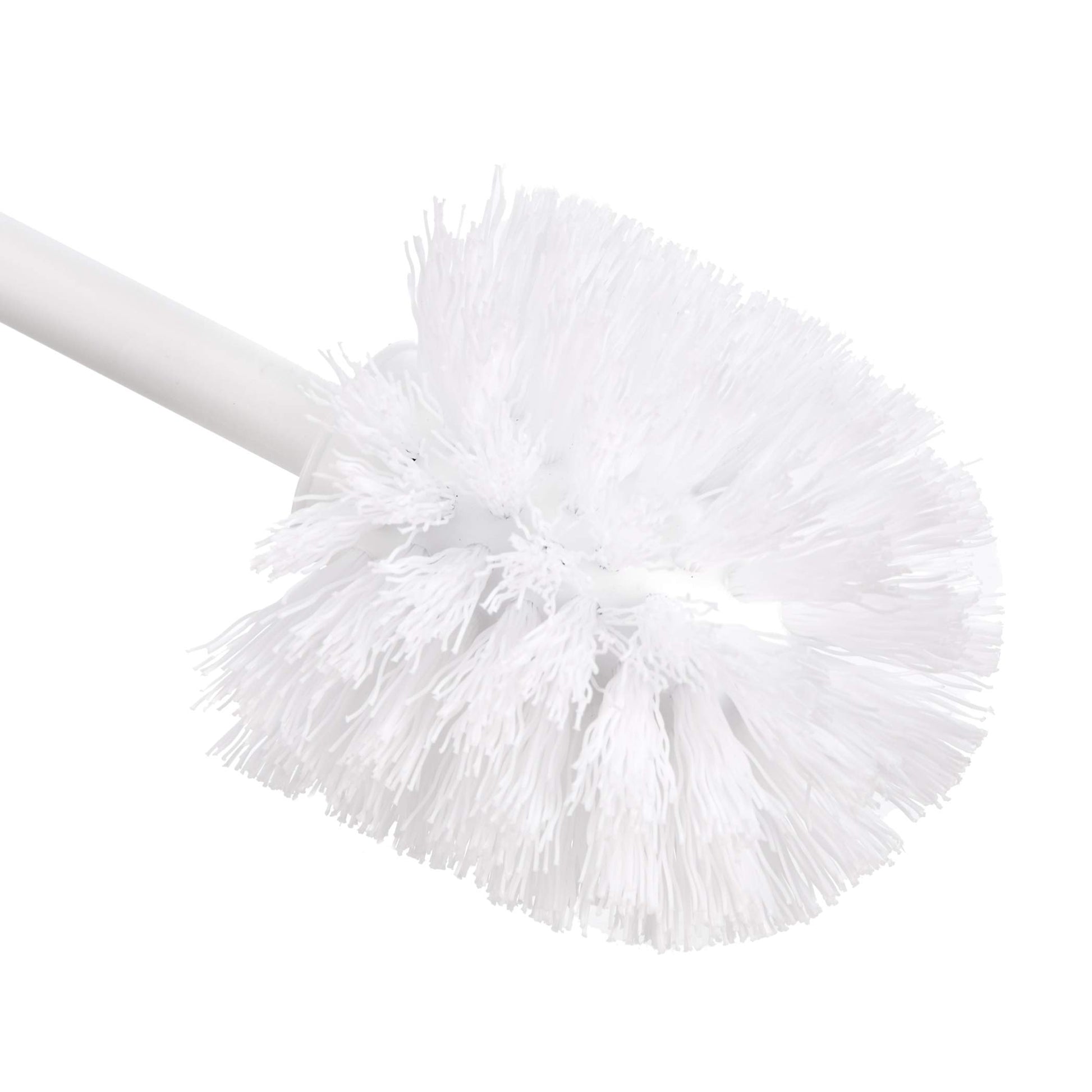 Amazon Basics Toilet Brush and Holder Set, Heavy-Duty Bristle Scrub Brushes with Non-Slip Handle