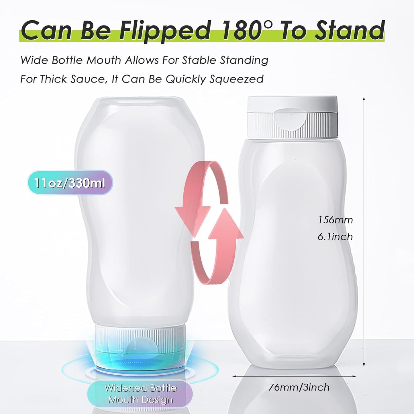 Condiment Squeeze Bottles for Ketchup Hot Sauce Liquids Oil with Caps for Condensed Milk and Mustard Salad Dressing Dispenser Clear Plastic Bottles Dressing Container LD PE 18 oz 4 Pcs