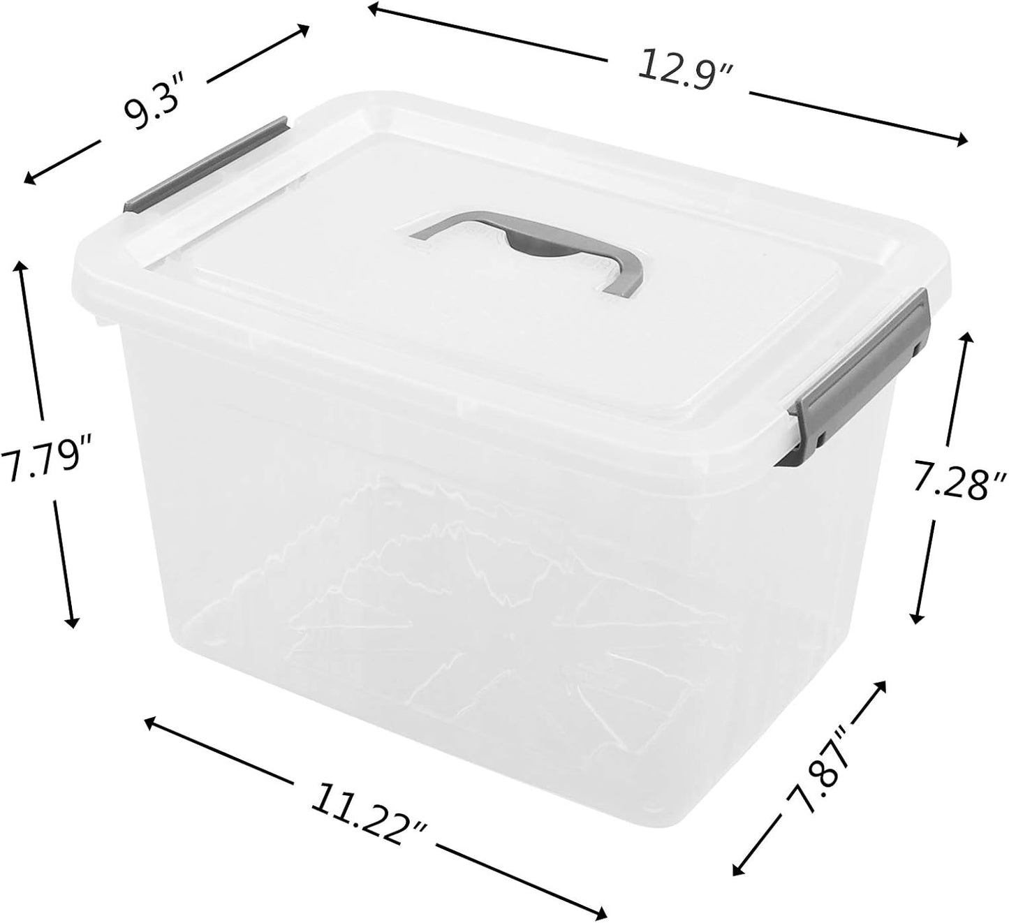 Bringer 6-Pack Clear Plastic Latching Storage Box, Plastic Box, 10 L