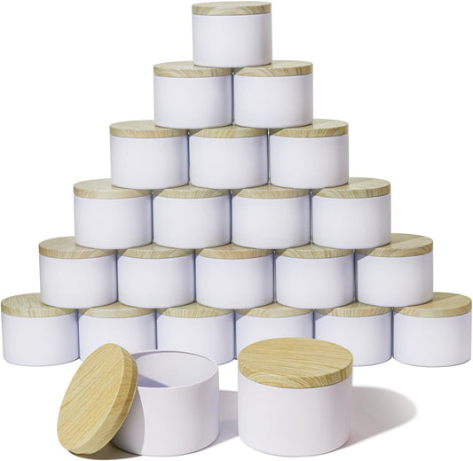 Aroparc Candle Tins 8oz with Lids, 24 Pack Seamless Candle Containers for Candle Making Supplies