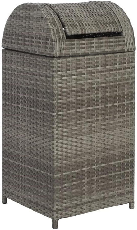 Safavieh Outdoor Collection Serapis Grey Wicker Trash Bin