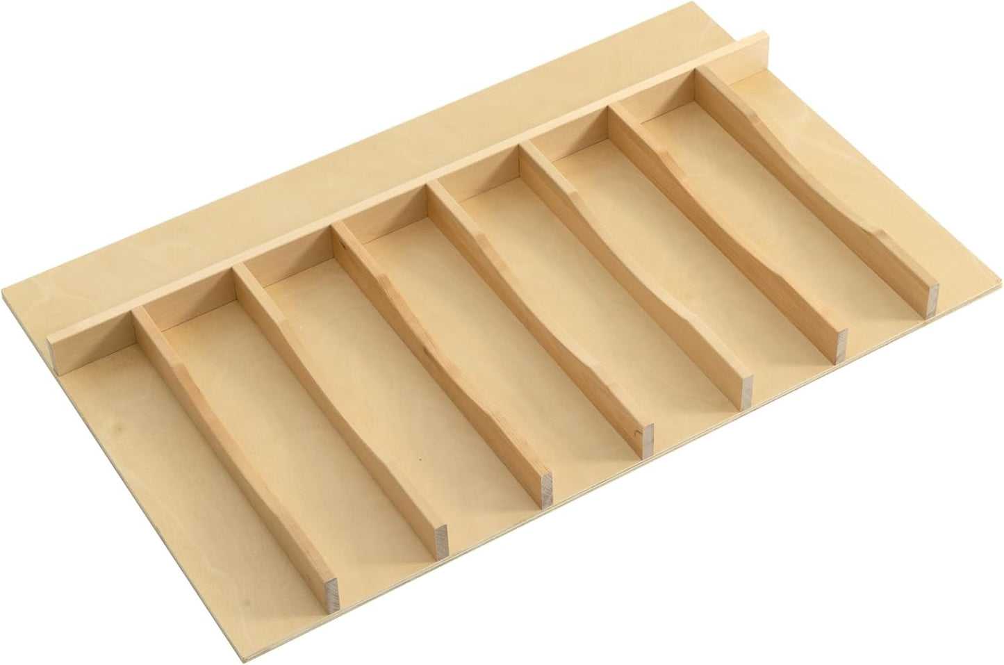 WelFurGeer Solid Birch Wood Silverware Drawer Organizer, Wooden Cutlery Drawer Organizer, Utensil Tray for Kitchen Drawers, Kitchen Utensil Organizer for Silverware, Flatware, Spoons, Forks, Knives