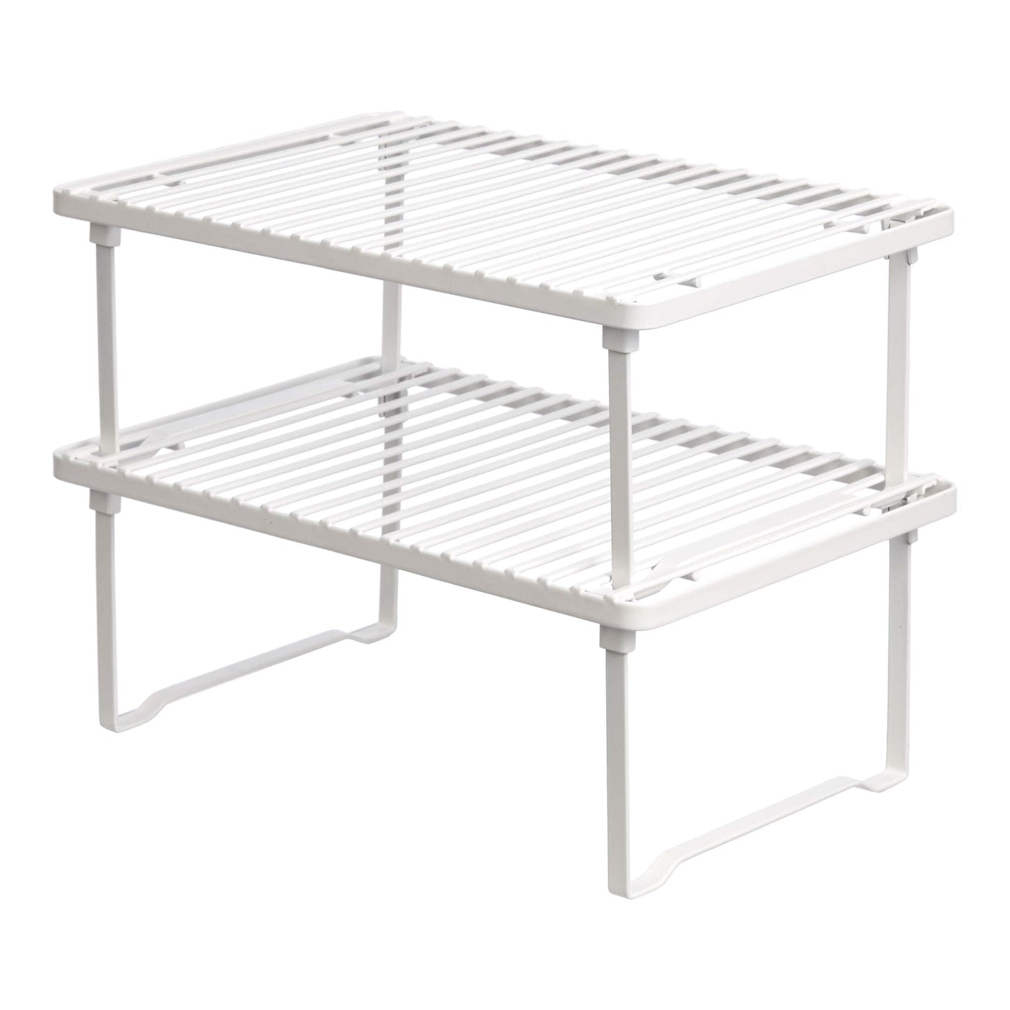 Amazon Basics Space-Saving Stackable Metal Kitchen Cabinet Organizer Shelves for Dishes, Pantry