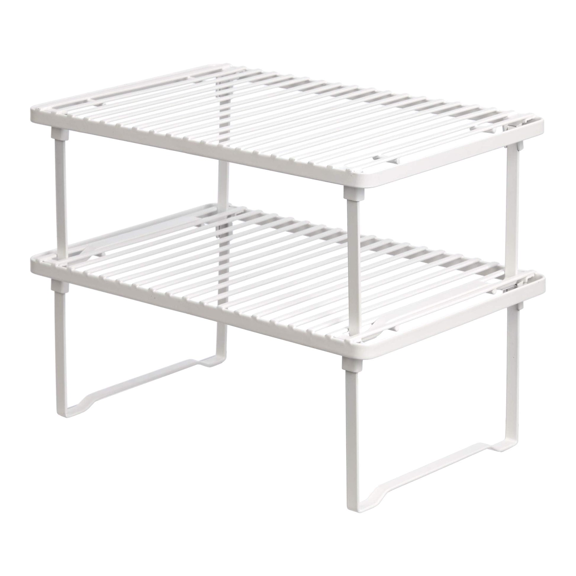 Amazon Basics Space-Saving Stackable Metal Kitchen Cabinet Organizer Shelves for Dishes, Pantry