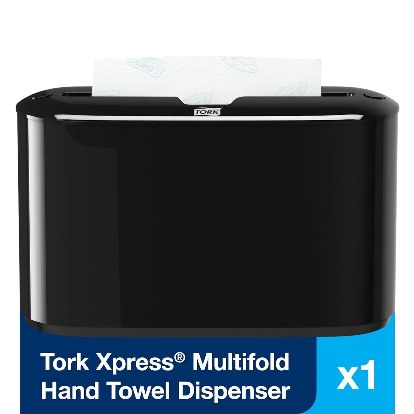 Tork Xpress Paper Towel Dispenser, Black, Single-Dispensing, Compatible with H2 Refills, Space-Saving Design (302028)