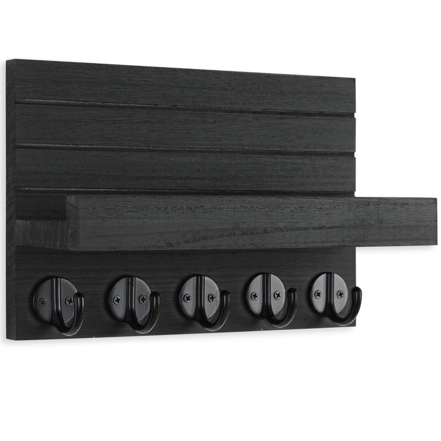 Lwenki Key Holder for Wall, Decorative Key and Mail Holder with Shelf Has Large Hooks for Bags