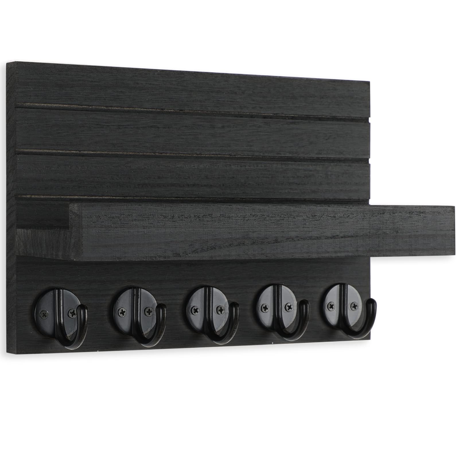 Lwenki Key Holder for Wall, Decorative Key and Mail Holder with Shelf Has Large Hooks for Bags