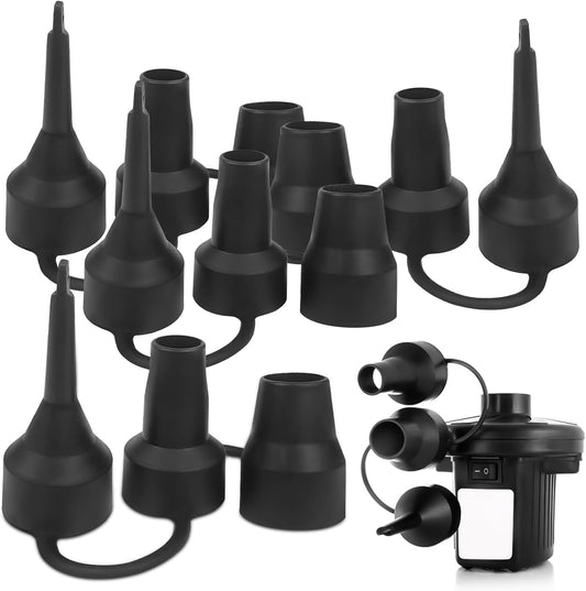 4 Set Air Pump Replacement Nozzles Head with 3 Sizes Plastic Inflatable Pump Adaptor Accessory for Partial Air Mattress Bed