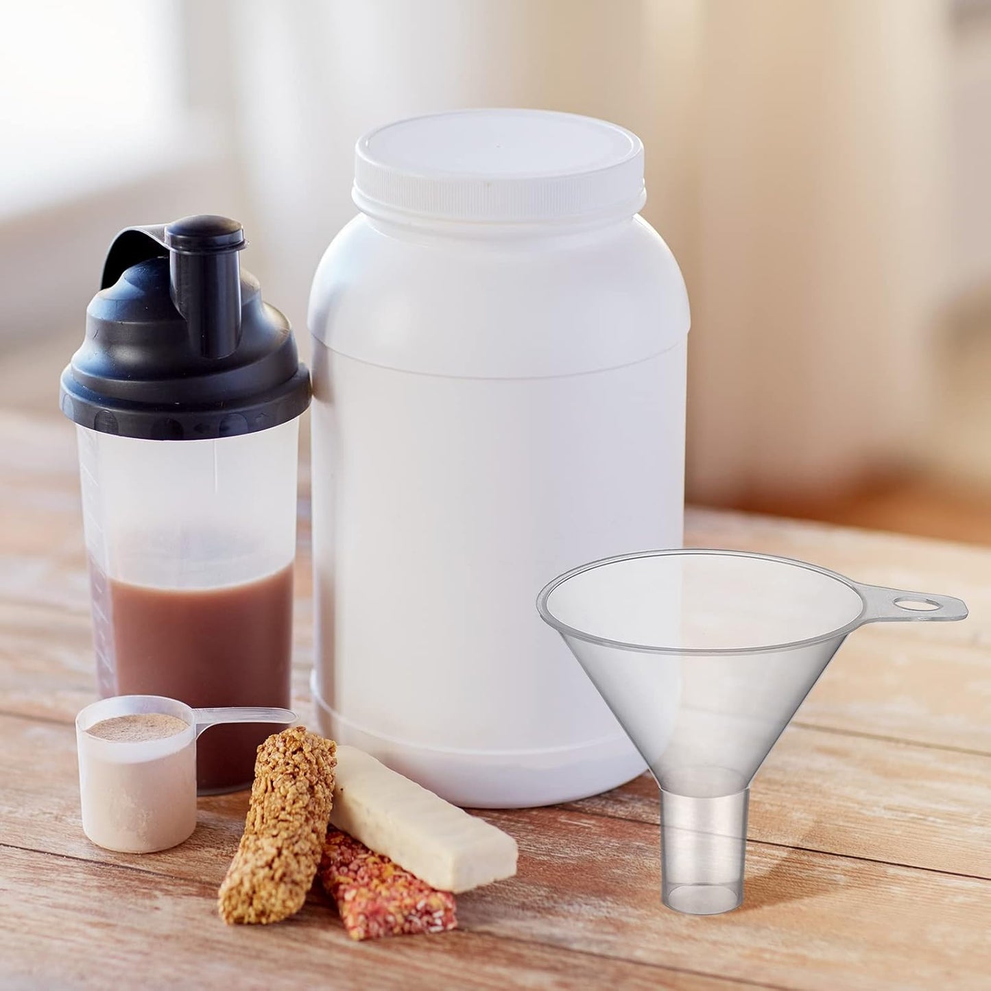 4 Packs Small Plastic Funnel for Filling Small Bottles 2.56 Inch Clear Wide Mouth Plastic Funnel for Filling Water Powder Essential Oils Perfumes Kitchen Bath Garage Use