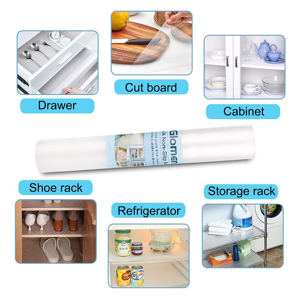 Shelf Liner, Non-Slip Cabinet Liner, Washable Oil-Proof for Kitchen Cabinet, Shelves, Refrigerator