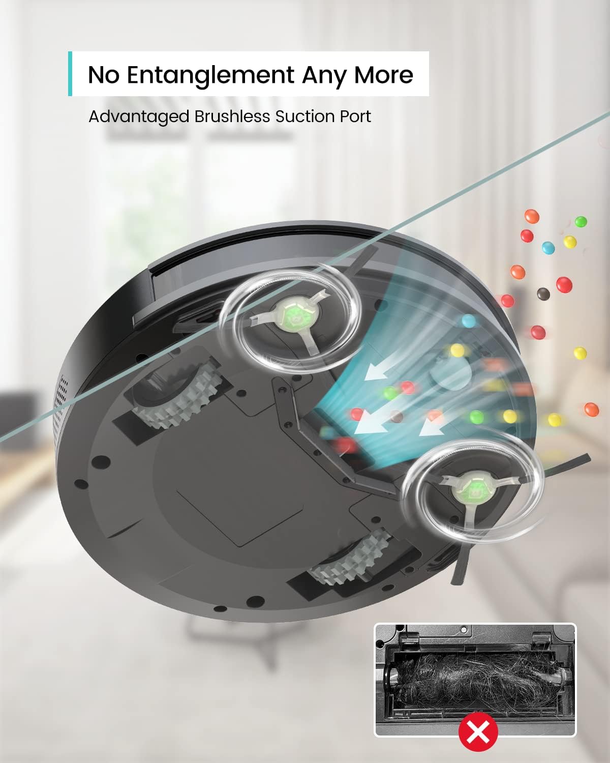 Lefant Vacuum and Mop Combo, WiFi/App/Alexa Control, 2000Pa Strong Suction 2 in 1 Mopping Robotic Vacuum Cleaner, Self-Charging, No Tangling, Slim, Ideal for Hard Floor, Pet Hair, Carpet M210B