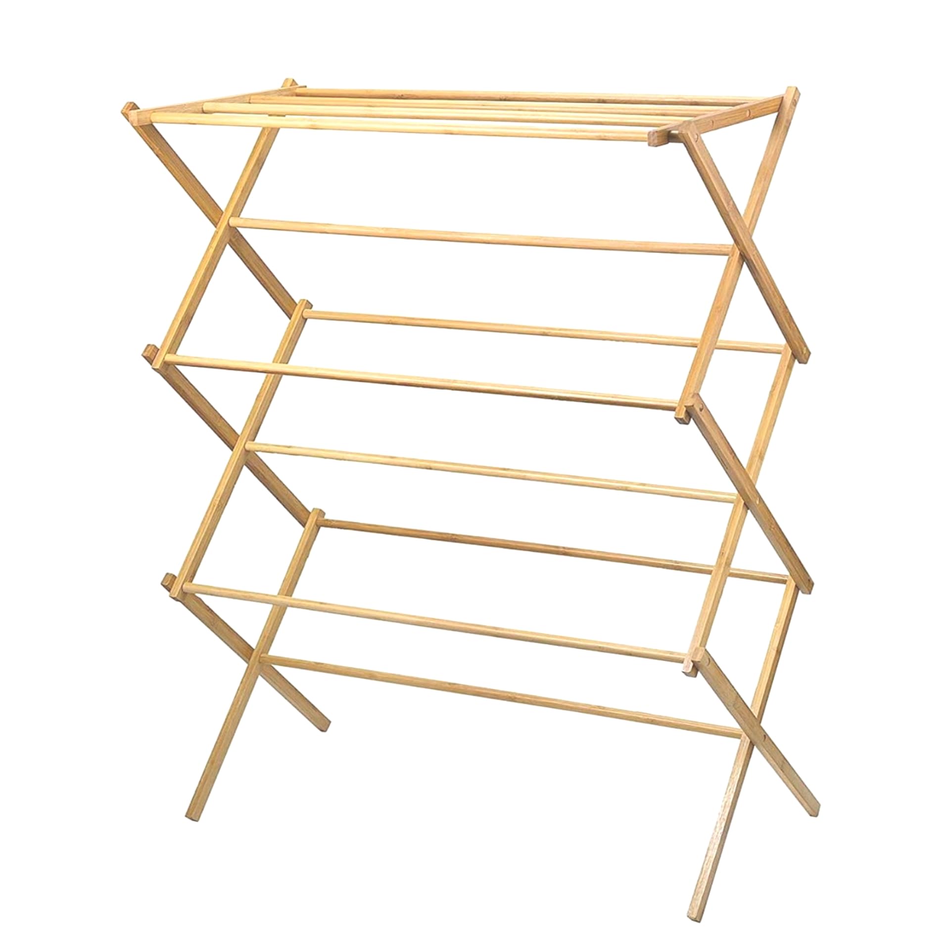 HOME IT Wooden Clothes Drying Rack for Laundry - Collapsible Folding Bamboo Laundry Drying Rack for