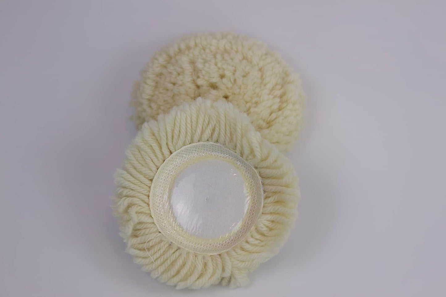 PMD Products 5pk 3" Inch (75MM) Buffer Polish Pads Long Natural Wool Hook and Loop Attached