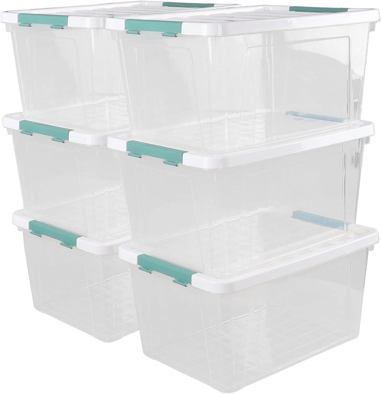 Xyskin 35 Quart Clear Large Storage Box, Plastic Storage Bins, Set of 6