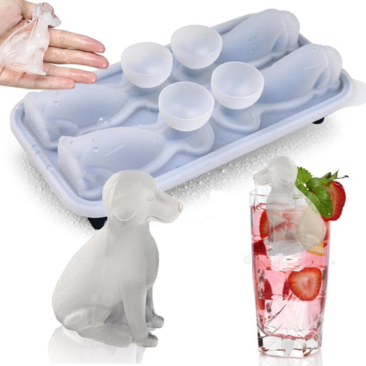 3D Labrador Dog Ice Cube Mold, Admaison Ice Cube Tray with Funnel for Cocktails, Bourbon,Brandy